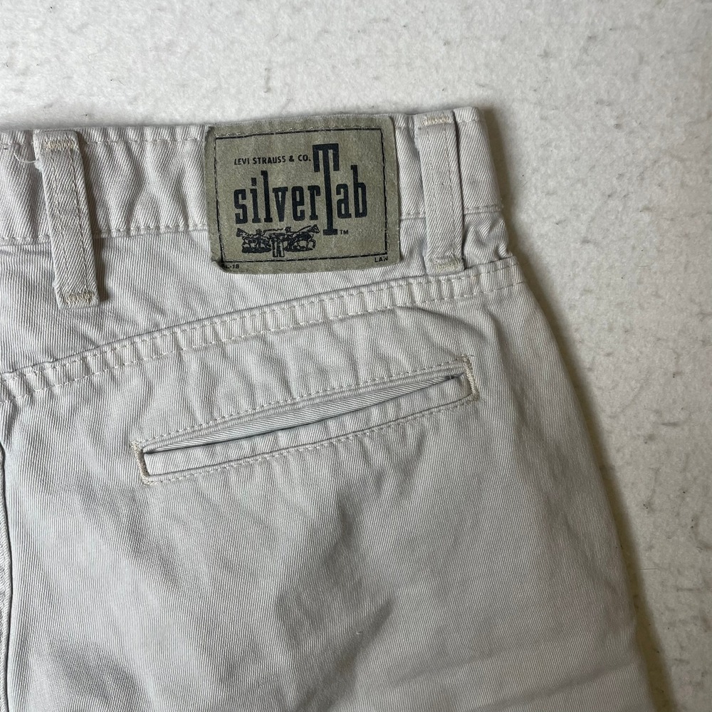 Levi's SilverTab Chino Shorts Mens 32 Beige Cut Off Raw Hem Twill